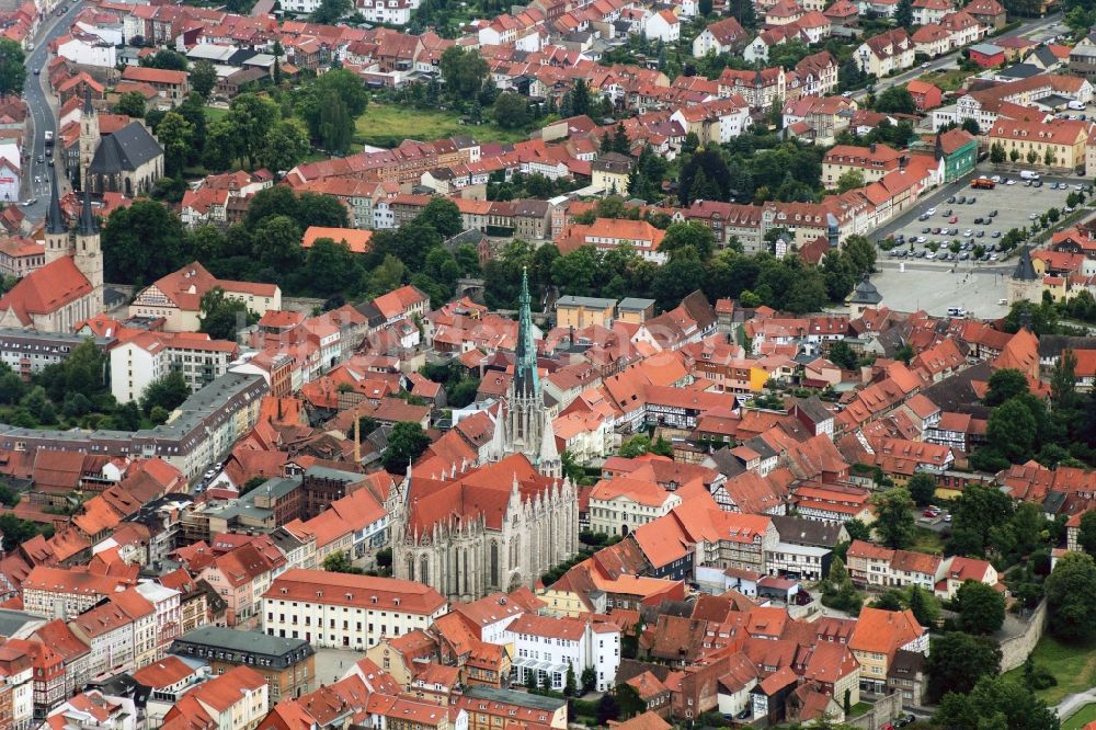 Luftaufnahme Mühlhausen - Innenstadt von Mühlhausen im Bundesland Thüringen