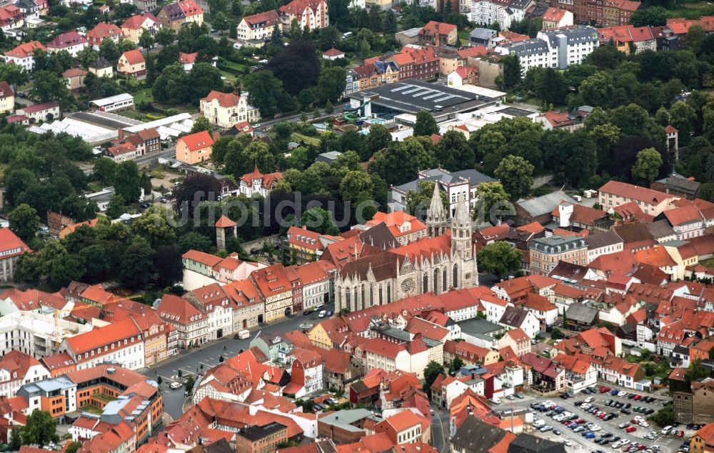 Mühlhausen von oben - Innenstadt von Mühlhausen im Bundesland Thüringen