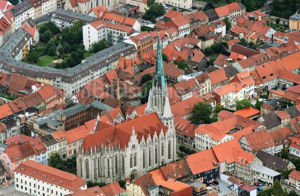 Mühlhausen aus der Vogelperspektive: Innenstadt von Mühlhausen im Bundesland Thüringen