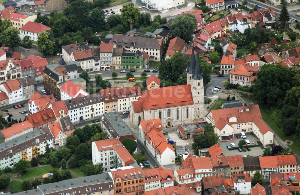 Luftaufnahme Mühlhausen - Innenstadt von Mühlhausen im Bundesland Thüringen