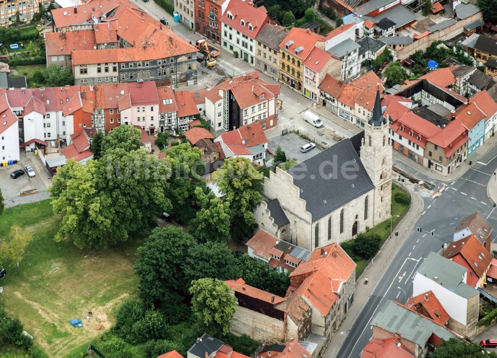 Luftaufnahme Mühlhausen - Innenstadt von Mühlhausen im Bundesland Thüringen