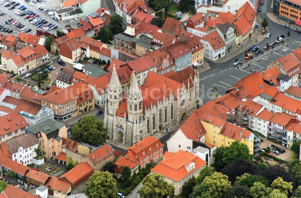 Mühlhausen von oben - Innenstadt von Mühlhausen im Bundesland Thüringen