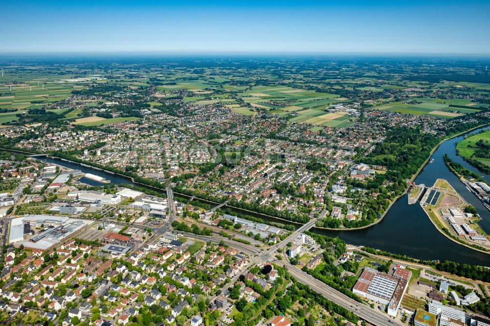 Minden aus der Vogelperspektive: Innenstadt in Minden im Bundesland Nordrhein-Westfalen, Deutschland