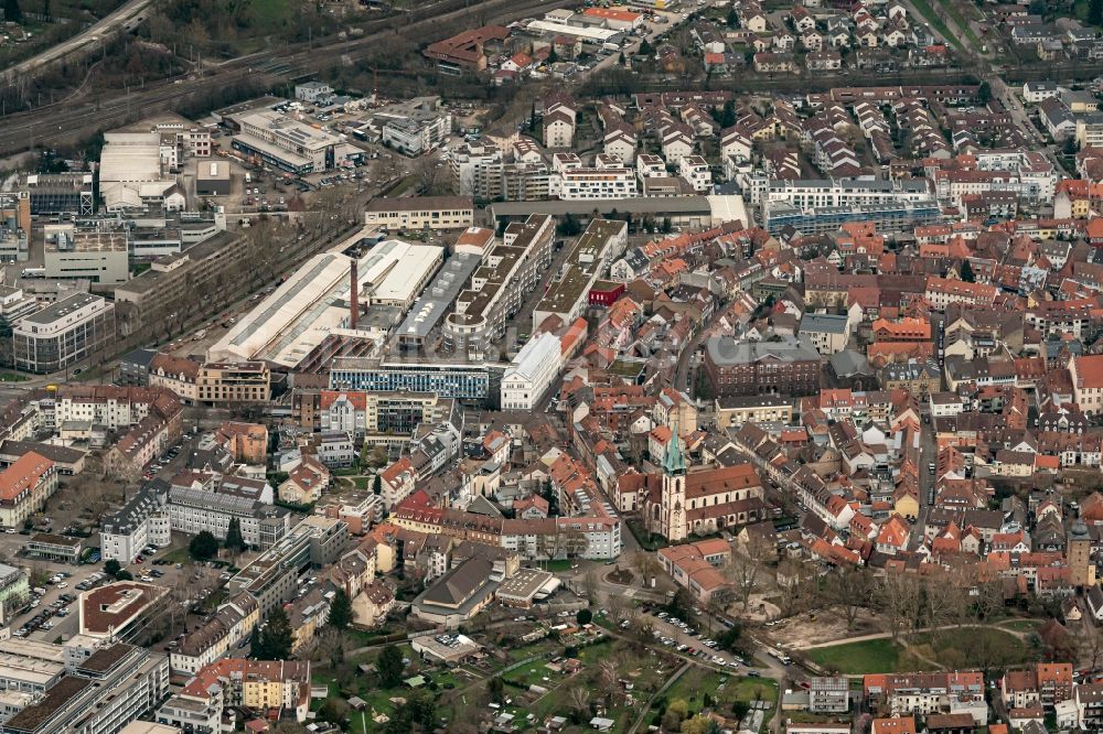 Luftaufnahme Karlsruhe Innenstadt Im Ortsteil Durlach In Karlsruhe Im Bundesland Baden 8821