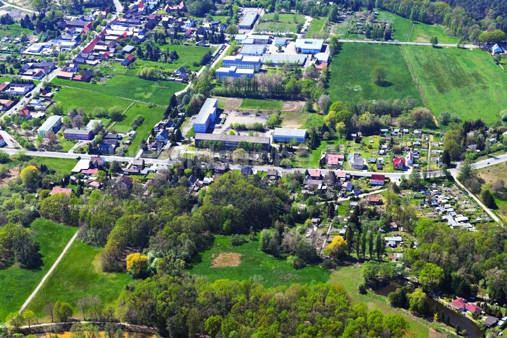 Spremberg von oben - Innenstadt im Ortsteil Trattendorf in Spremberg im Bundesland Brandenburg, Deutschland