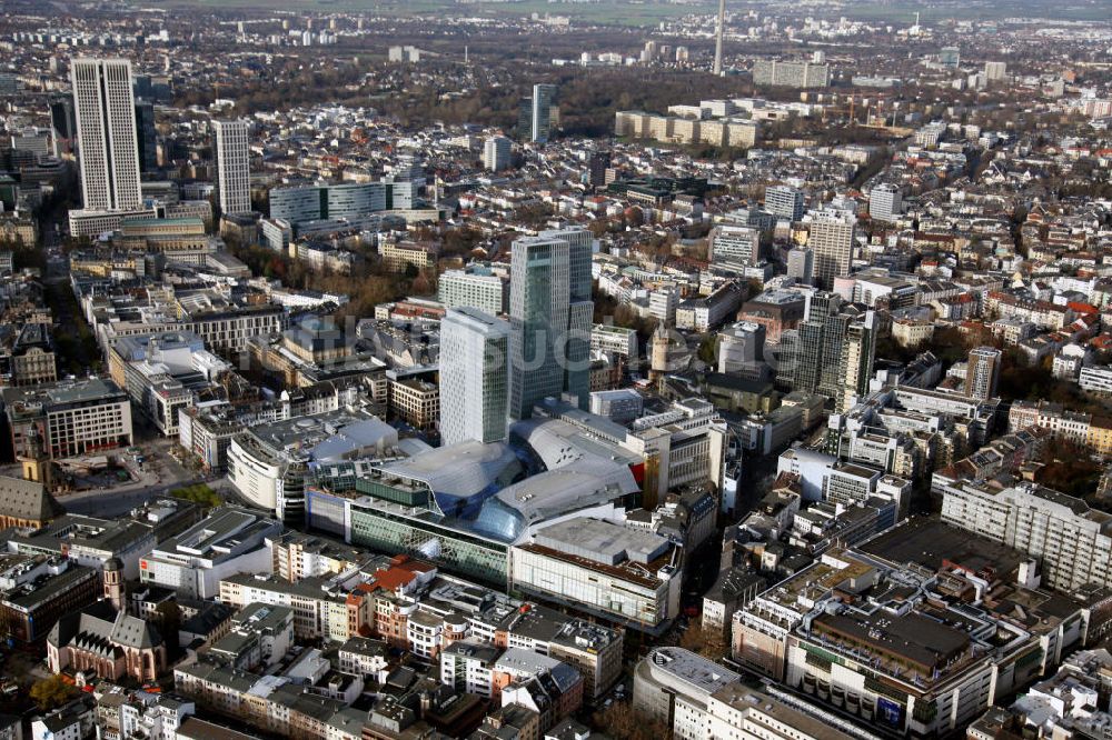 Frankfurt am Main aus der Vogelperspektive: Innenstadt und Palais Quartier in Frankfurt am Main