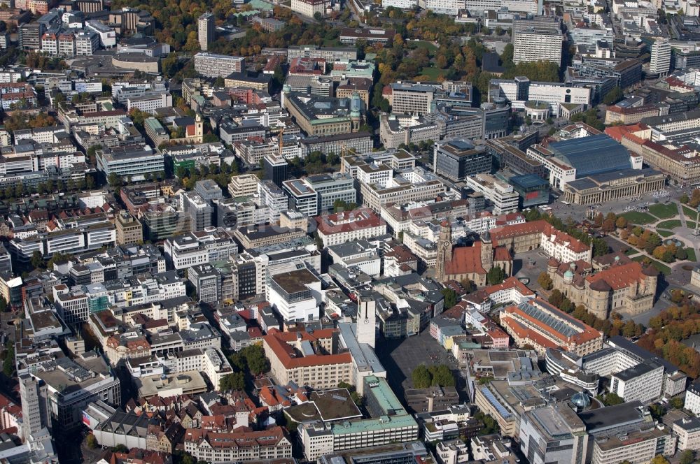 Stuttgart aus der Vogelperspektive: Innenstadt von Stuttgart im Bundesland Baden-Württemberg