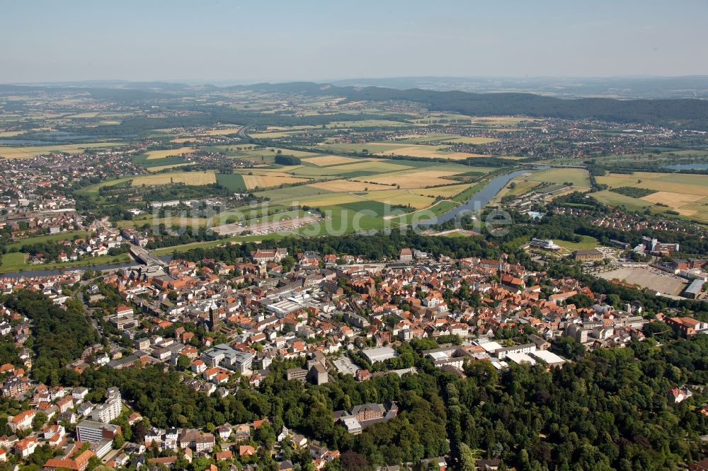 Minden von oben - Innenstadt- Zentrum Minden im Bundesland Nordrhein-Westfalen