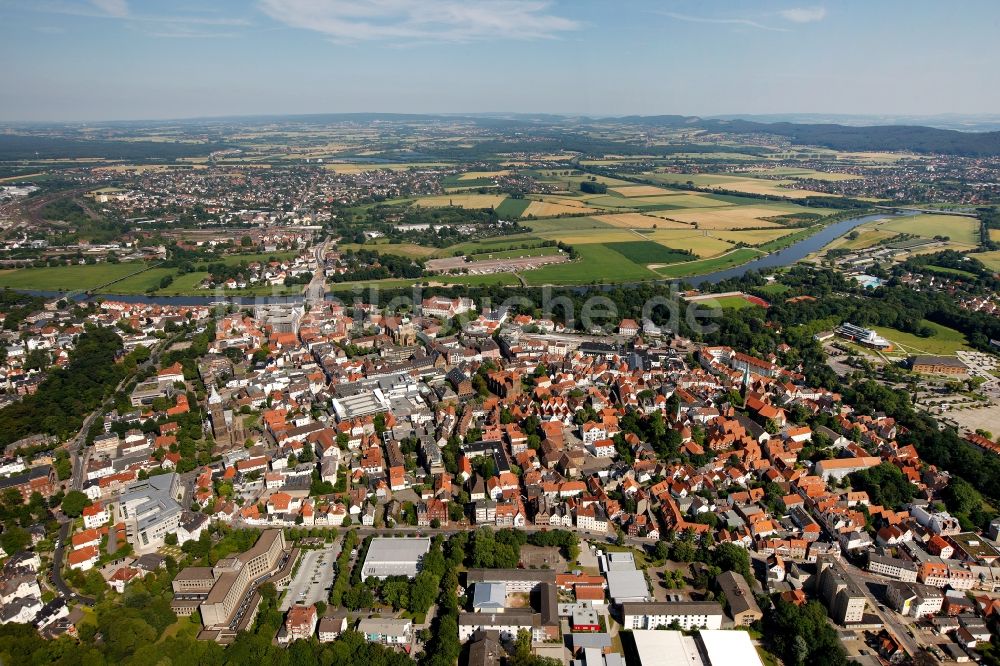 Luftaufnahme Minden - Innenstadt- Zentrum Minden im Bundesland Nordrhein-Westfalen