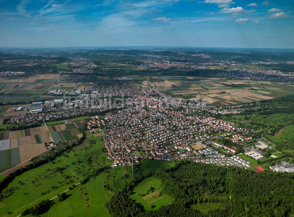 Neuhausen auf den Fildern von oben - Innenstadt und Zentrum von Neuhausen auf den Fildern im Bundesland Baden-Württemberg