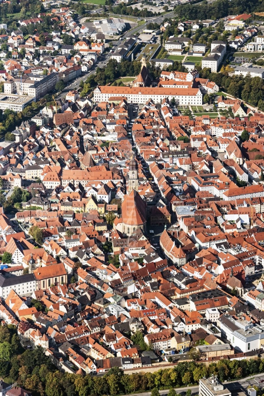 Amberg von oben - Innenstadtbereich in Amberg im Bundesland Bayern, Deutschland