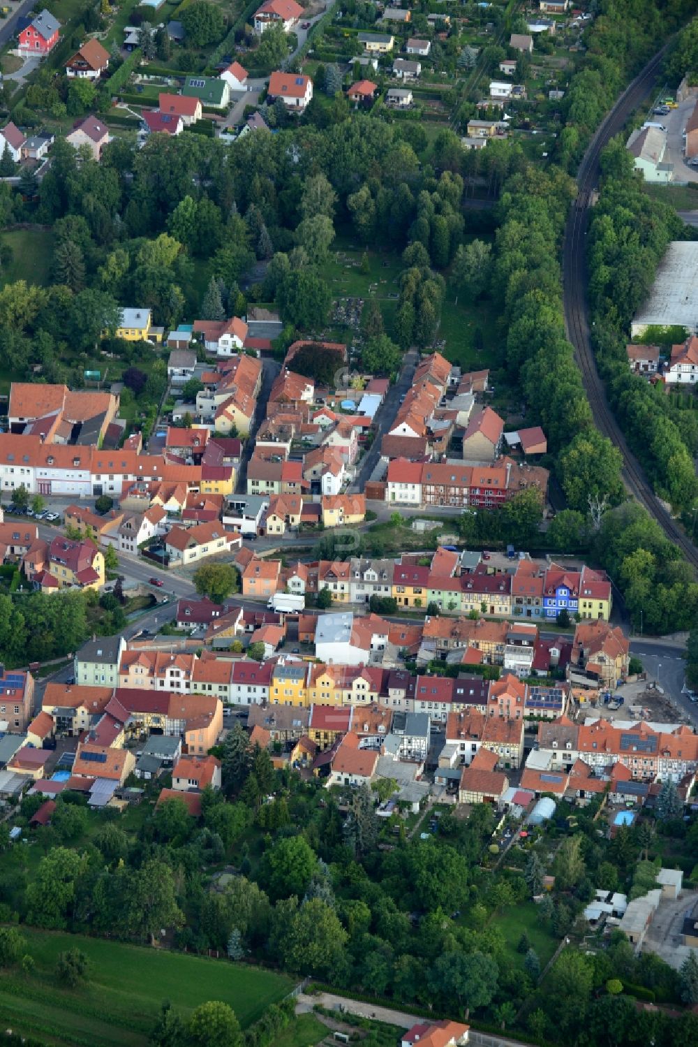 Luftaufnahme Bad Langensalza - Innenstadtbereich in Bad Langensalza im Bundesland Thüringen