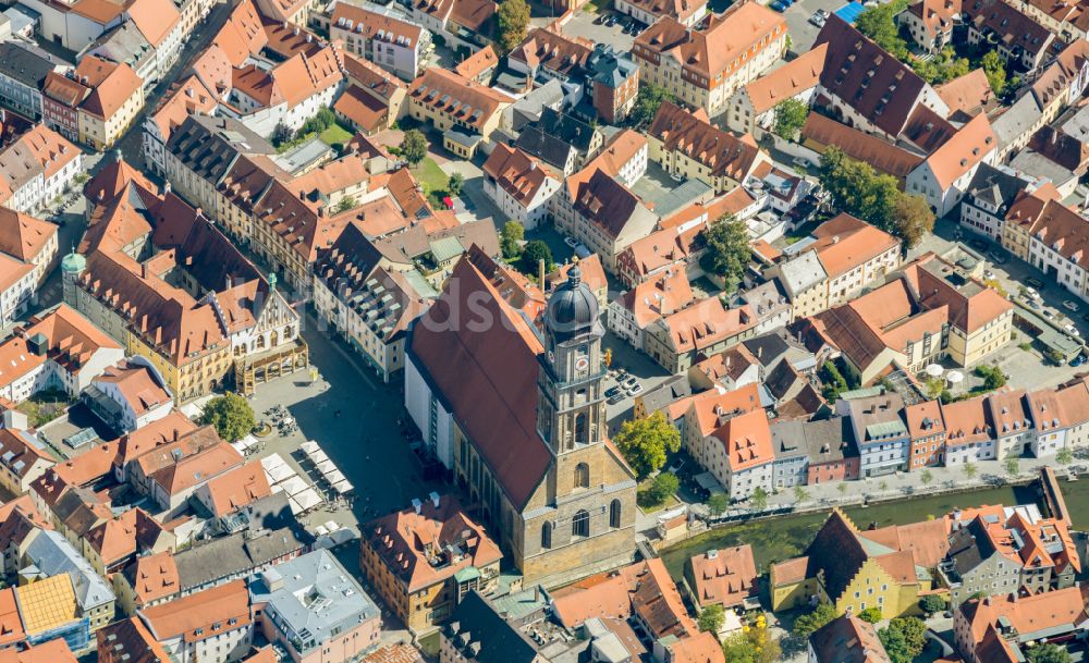 Luftbild Amberg - Innenstadtbereich mit der Basilika St. Martin in Amberg im Bundesland Bayern, Deutschland