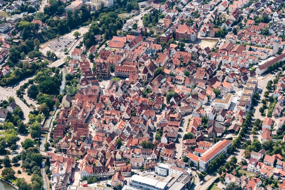 Bietigheim-Bissingen von oben - Innenstadtbereich in Bietigheim-Bissingen im Bundesland Baden-Württemberg, Deutschland