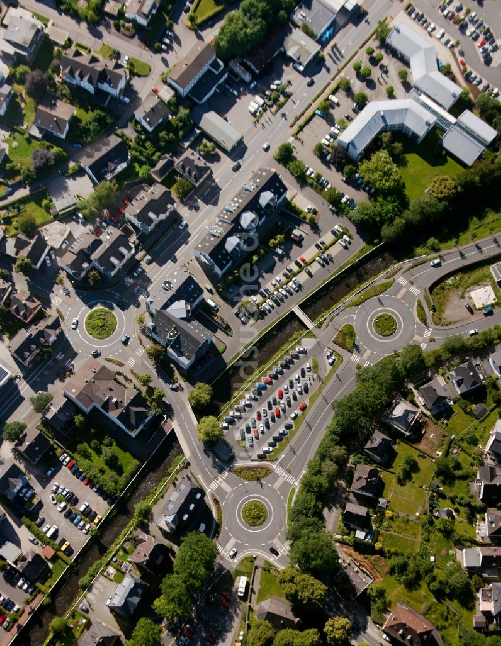 Luftbild Olpe - Innenstadtbereich am Biggeufer - Bruchstraße in Olpe im Bundesland Nordrhein-Westfalen