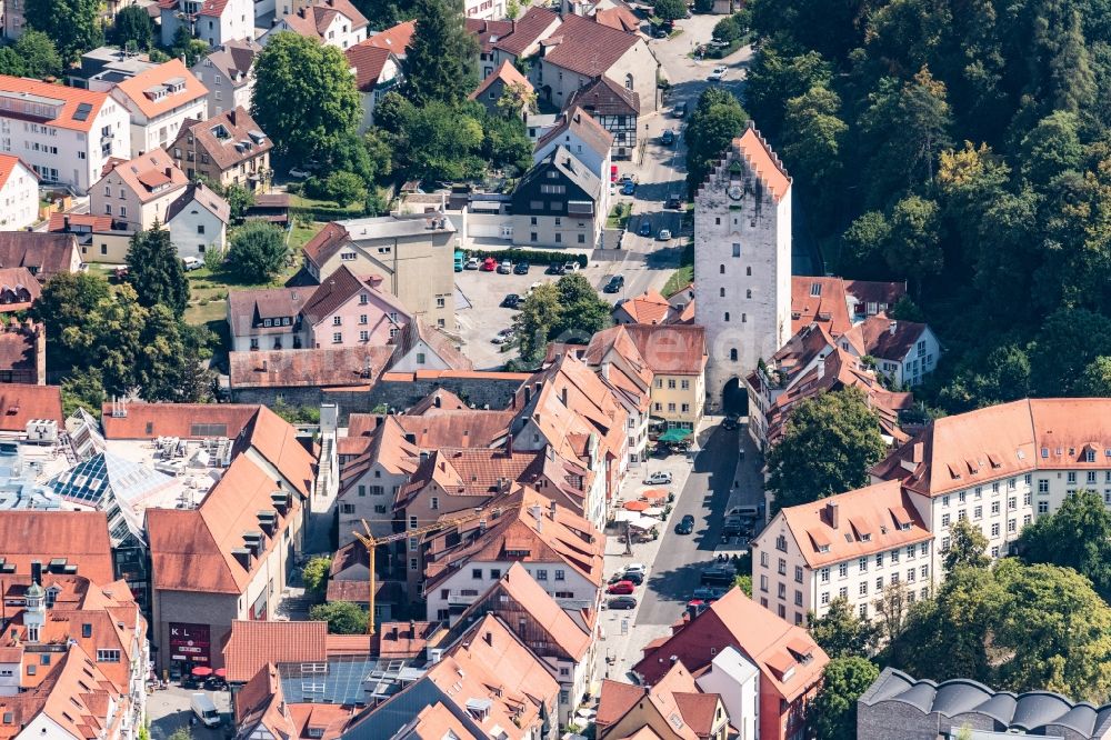 Luftbild Ravensburg - Innenstadtbereich mit Blick auf das Obertor in Ravensburg im Bundesland Baden-Württemberg, Deutschland