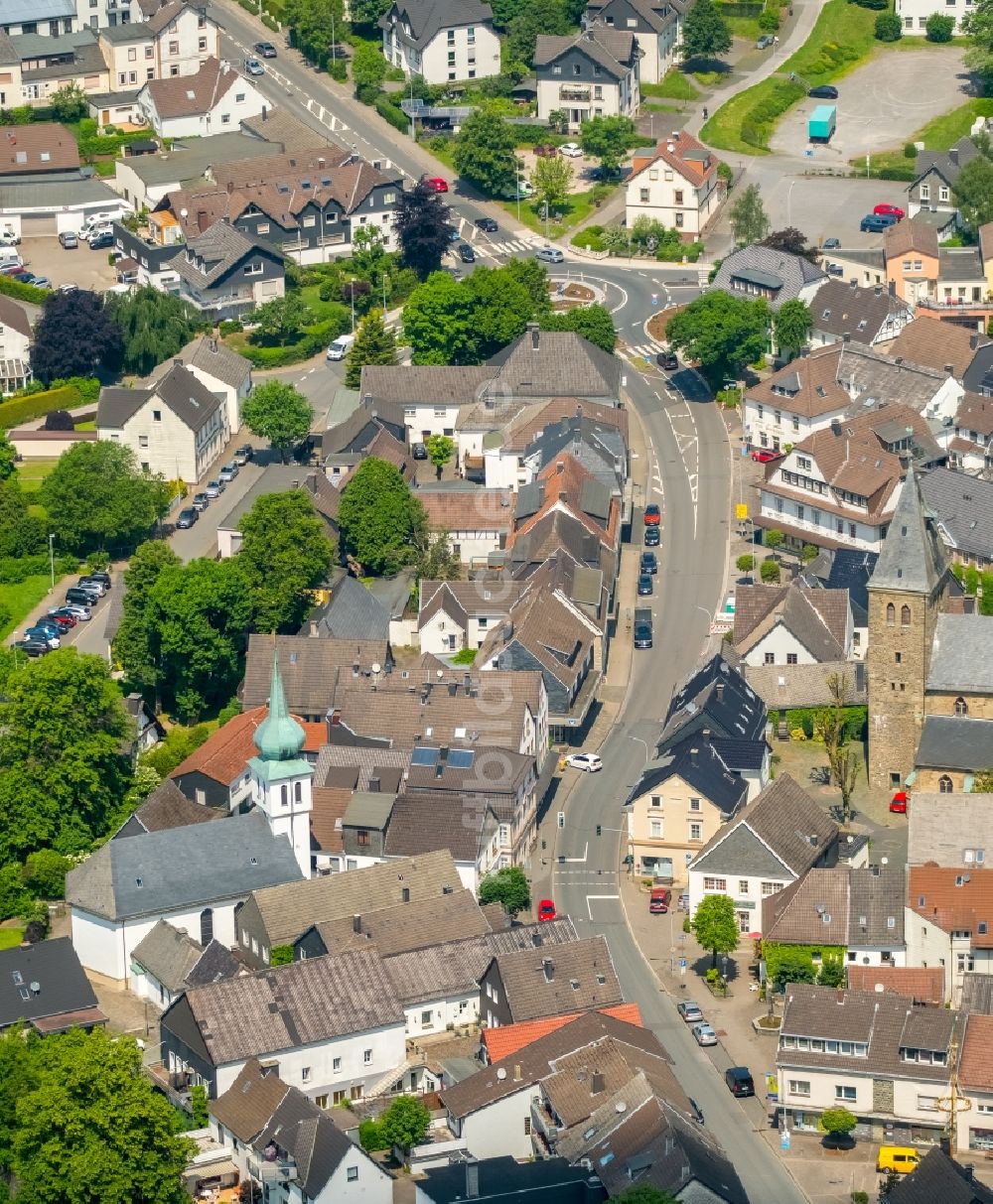 Breckerfeld aus der Vogelperspektive: Innenstadtbereich in Breckerfeld im Bundesland Nordrhein-Westfalen, Deutschland