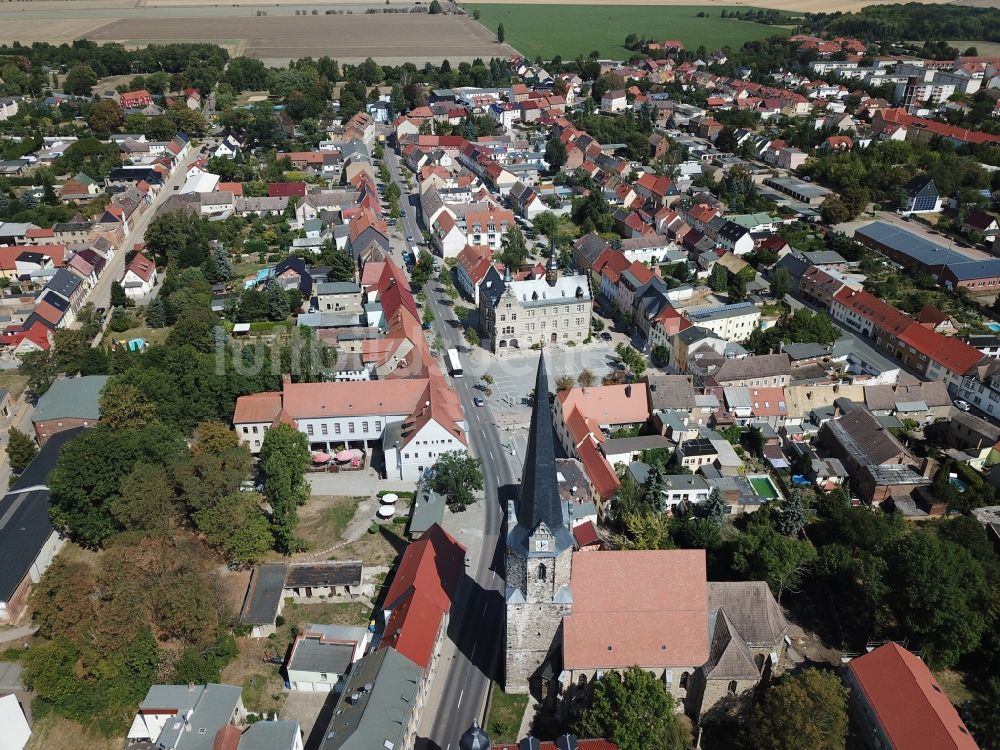 Luftaufnahme Lützen - Innenstadtbereich in Lützen im Bundesland Sachsen-Anhalt, Deutschland