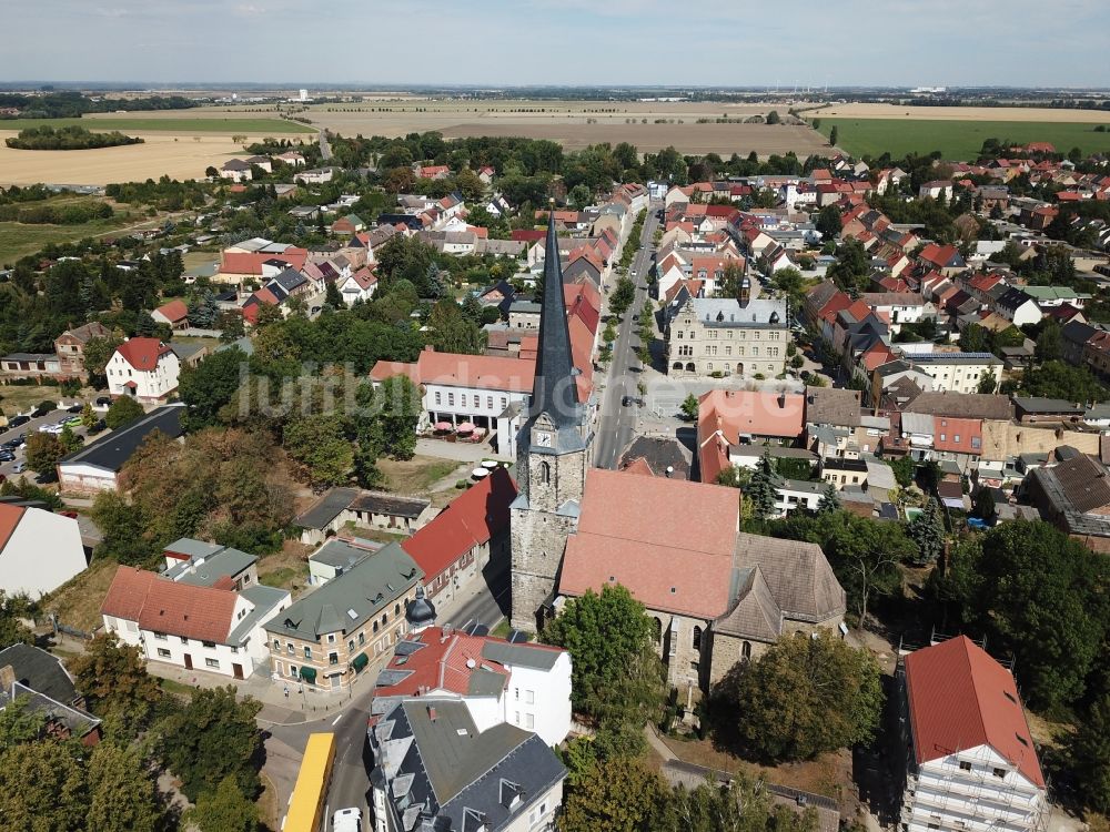 Lützen aus der Vogelperspektive: Innenstadtbereich in Lützen im Bundesland Sachsen-Anhalt, Deutschland