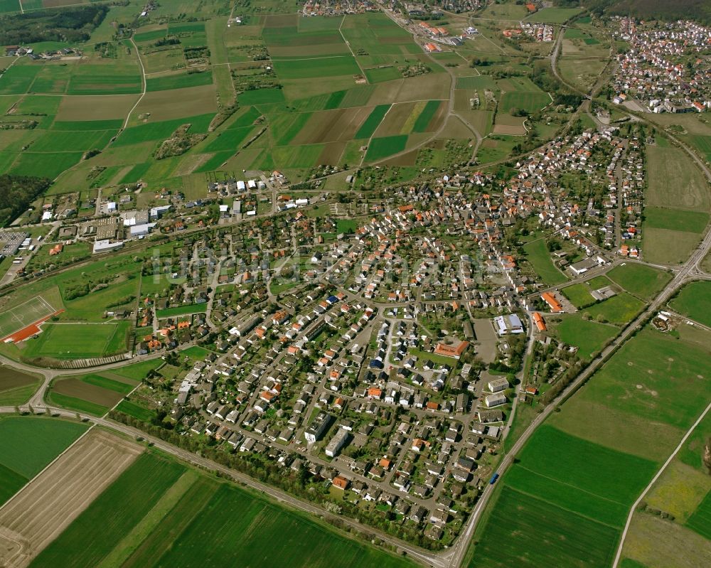 Luftbild Garbenteich - Innenstadtbereich am Stadtrand mit landwirtschaftlichen Feldern in Garbenteich im Bundesland Hessen, Deutschland