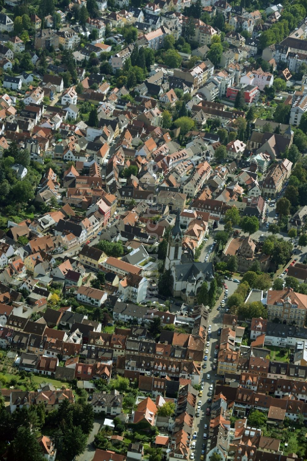 Luftbild Heidelberg - Innenstadtbereich des Stadtteils Handschuhsheim-Ost in Heidelberg im Bundesland Baden-Württemberg