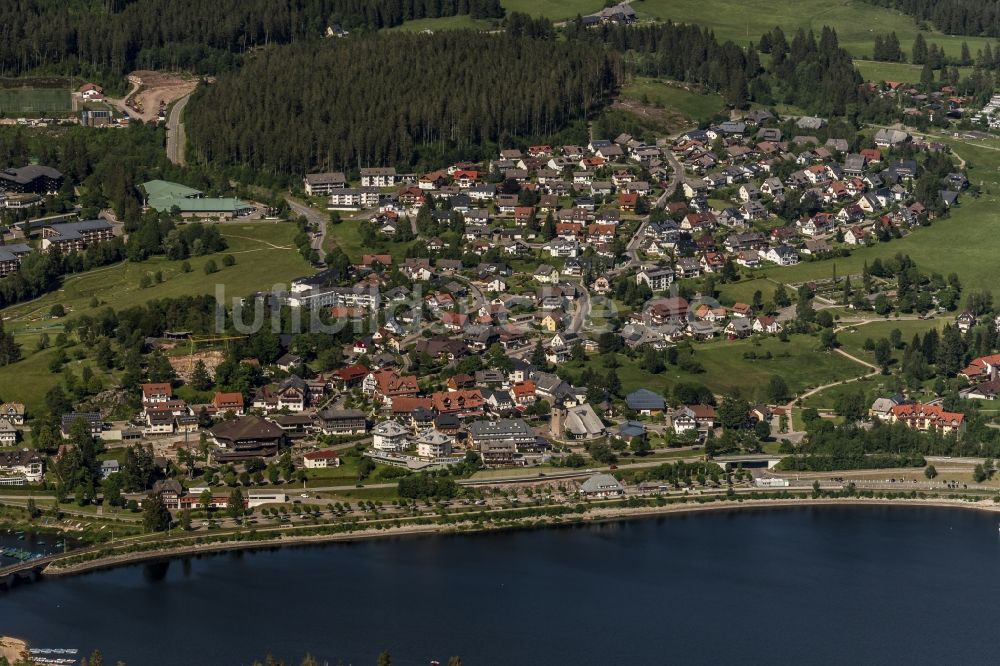 Luftbild Schluchsee - Innenstadtbereich an den Uferbereichen Ort Schluchsee in Schluchsee im Bundesland Baden-Württemberg, Deutschland