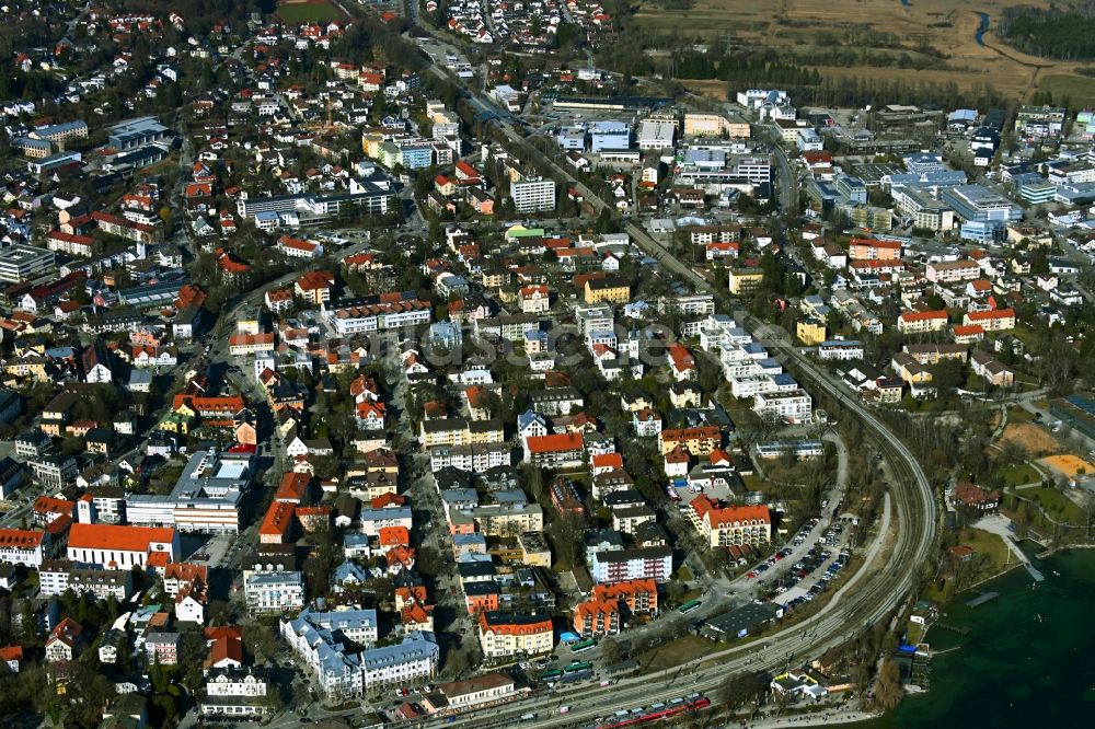 Luftaufnahme Starnberg - Innenstadtbereich an den Uferbereichen des Starnberger See in Starnberg im Bundesland Bayern, Deutschland