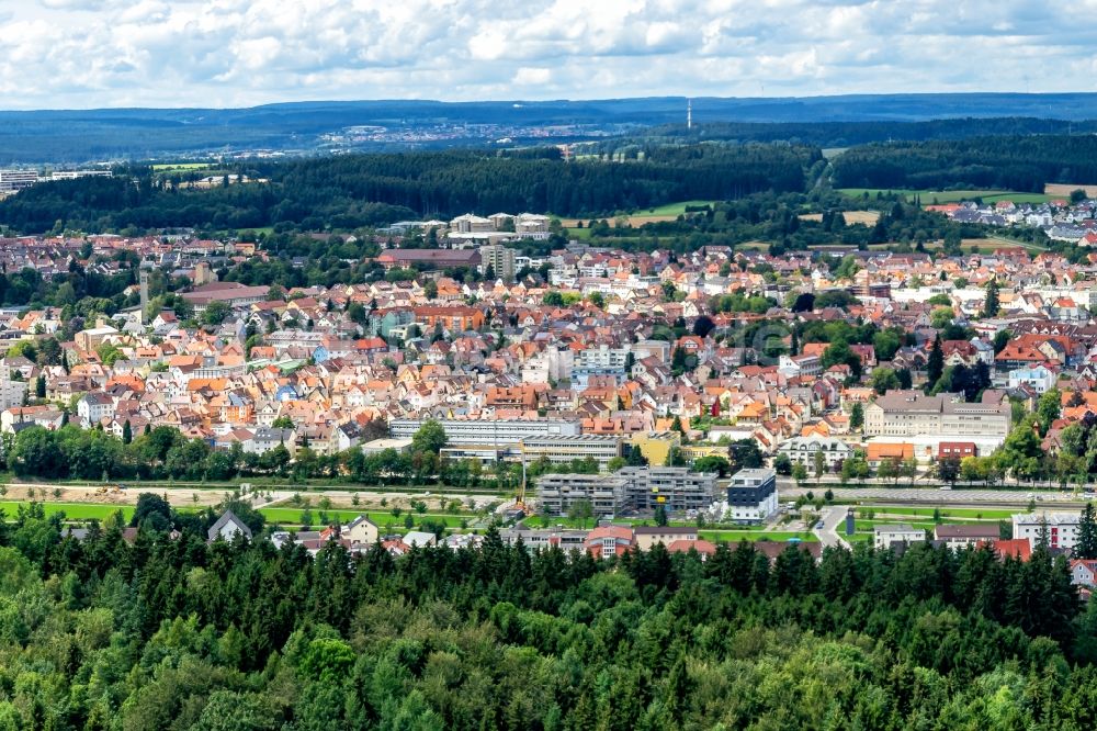 Villingen-Schwenningen von oben - Innenstadtbereich in Villingen-Schwenningen im Bundesland Baden-Württemberg, Deutschland