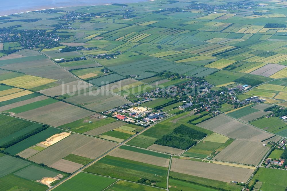 Luftaufnahme Alkersum - Insel Föhr mit Ortsbereich in Alkersum im Bundesland Schleswig-Holstein