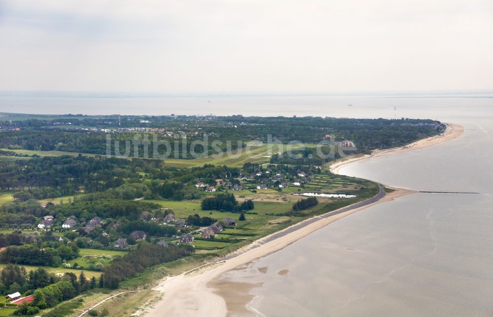 Alkersum von oben - Insel Föhr mit Ortsbereich in Alkersum im Bundesland Schleswig-Holstein