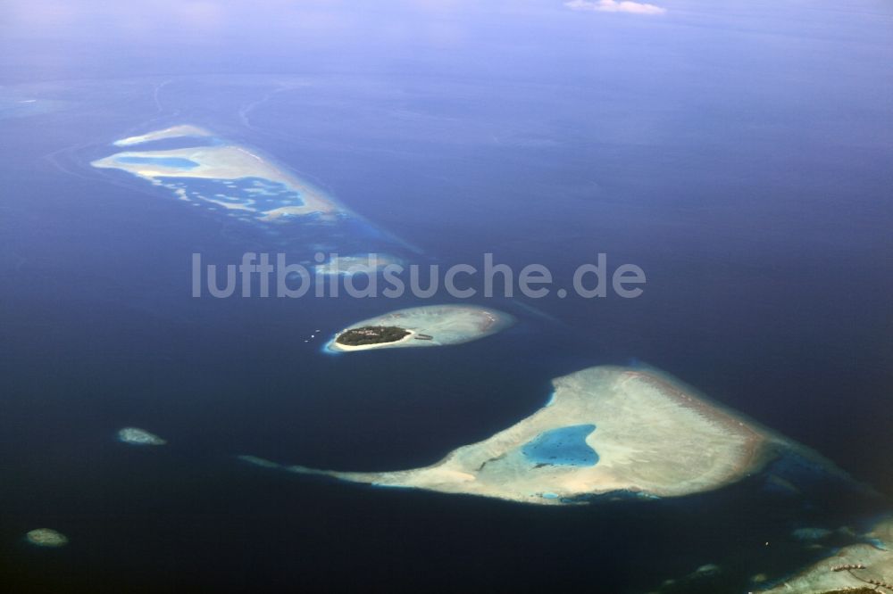 Dharanboodhoo von oben - Insel- Gruppen im Küstenbereich des Indischer Ozean in Dharanboodhoo in Central Province, Malediven