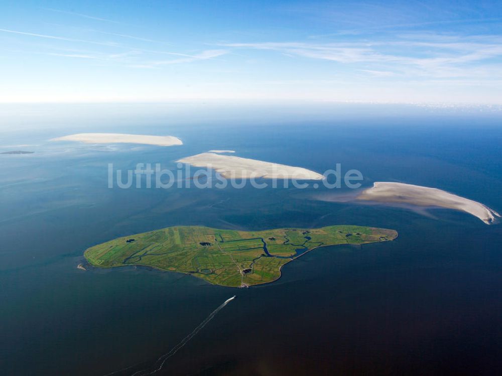 Luftbild Hooge - Insel Hallig Hooge in Schleswig-Holstein