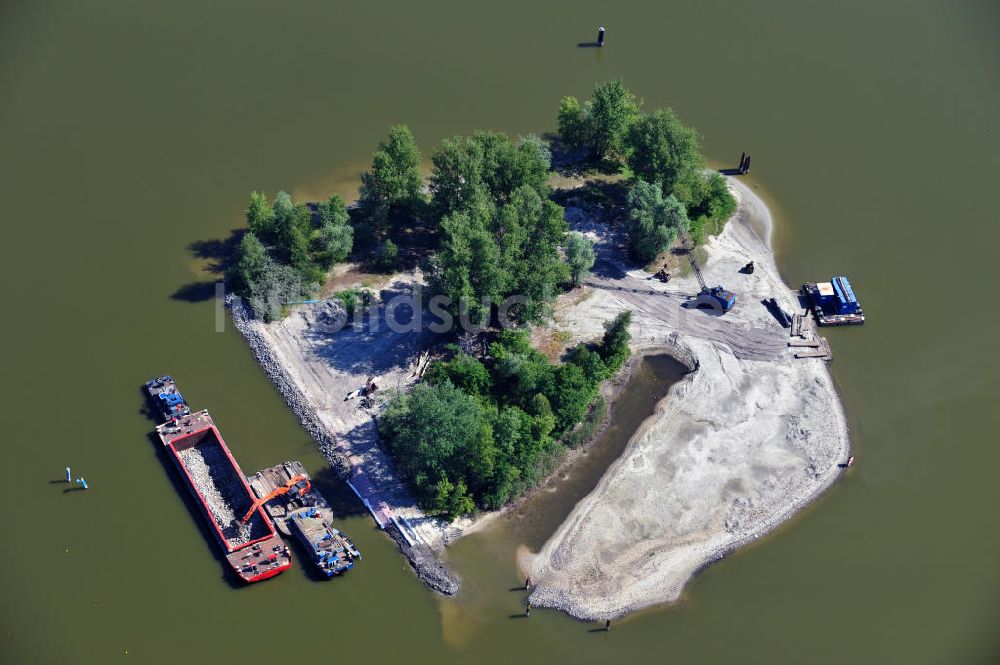 Brandenburg / Havel aus der Vogelperspektive: Insel Hünensteg bei Brandenburg an der Havel