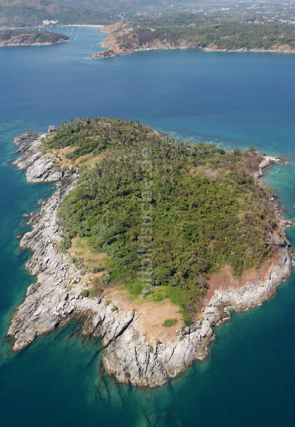 Luftaufnahme Rawai - Insel Ko Kaeo Yai südlich der Stadt Rawai auf der Insel Phuket in Thailand