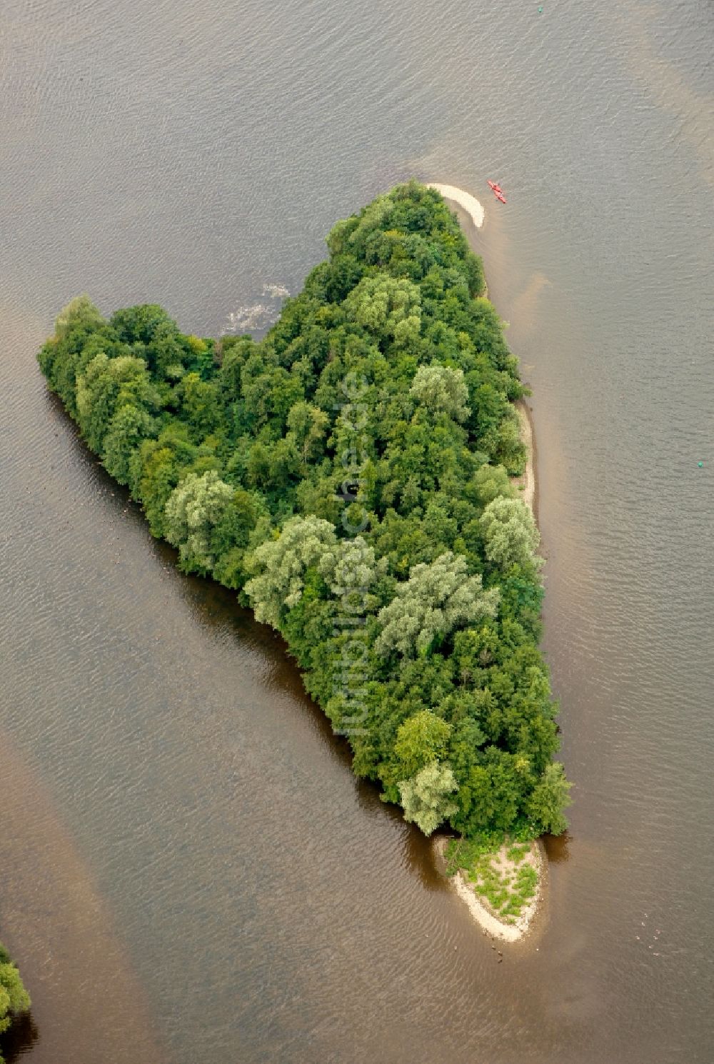 Luftbild Bochum - Insel auf dem Kemnader See in Bochum im Bundesland Nordrhein-Westfalen