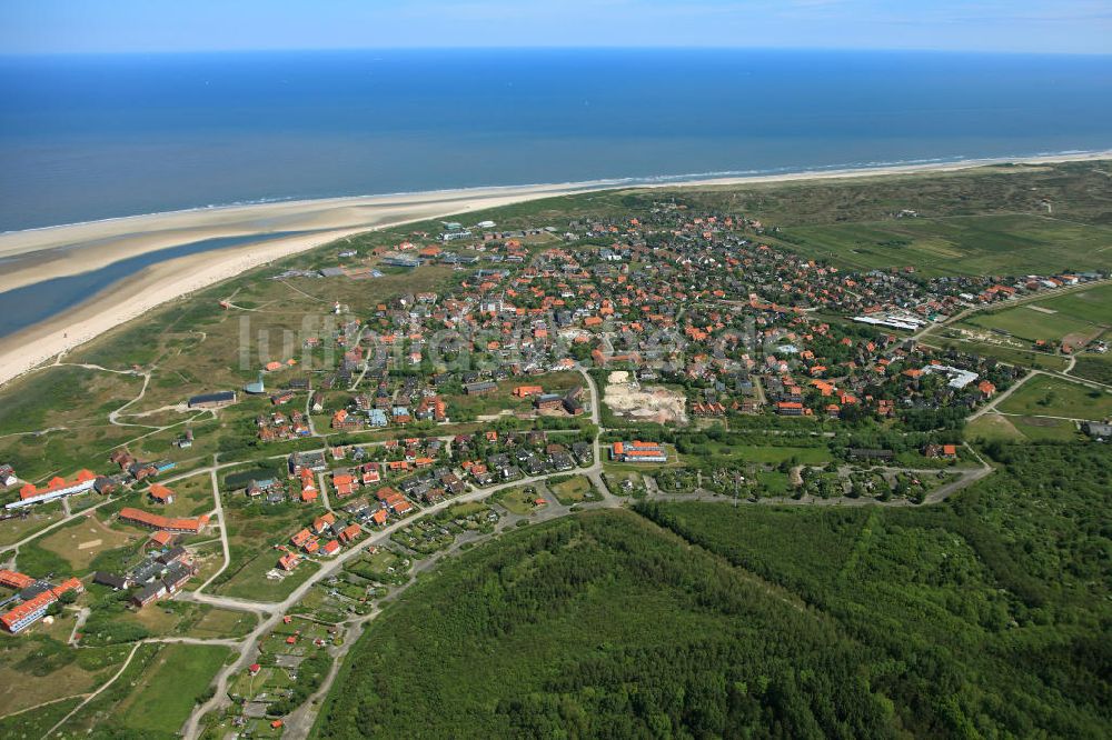 Langeoog von oben - Insel Langeoog in Niedersachsen