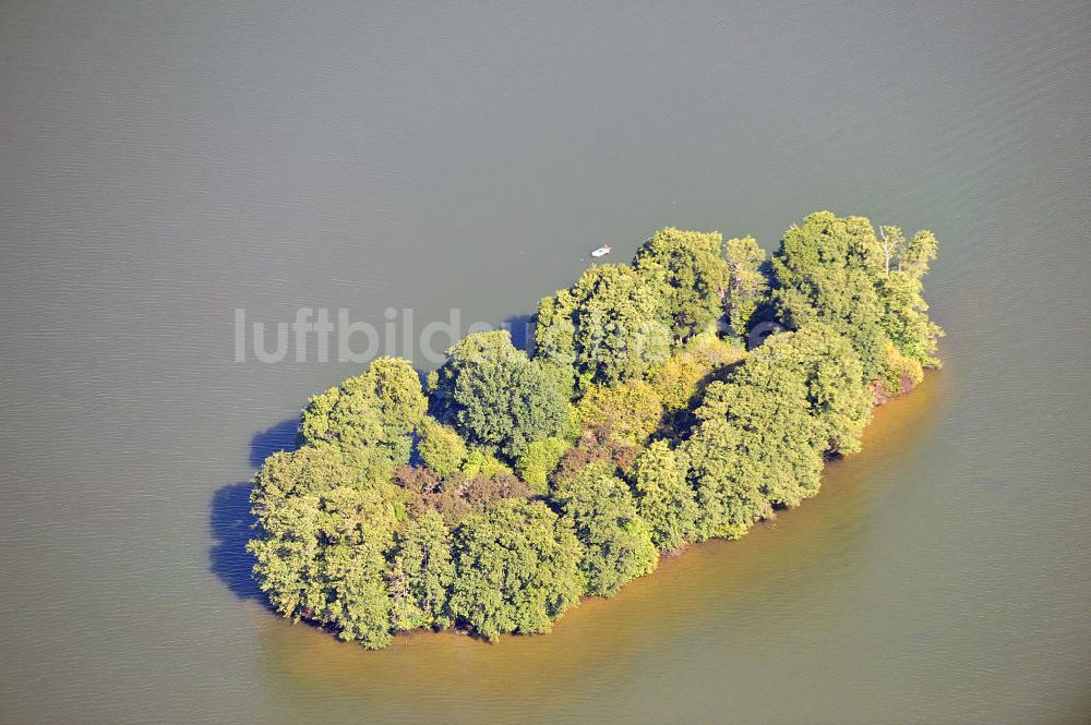 KÖNIGSWALDE / LUBNIEWICE von oben - Insel im Lübbenssee in der Provinz Lebus