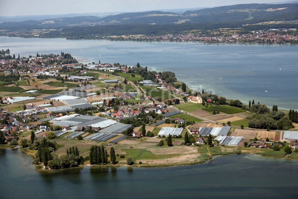 Reichenau aus der Vogelperspektive: Insel Reichenau im Bodensee im Bundesland Baden-Württemberg