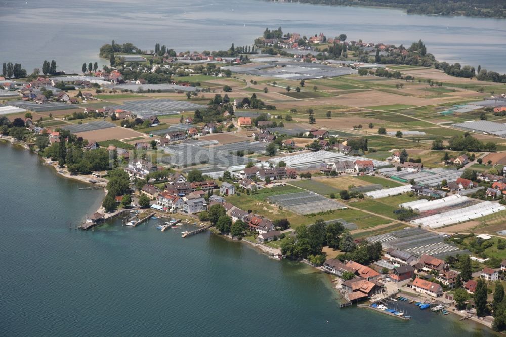 Reichenau aus der Vogelperspektive: Insel Reichenau im Bodensee im Bundesland Baden-Württemberg