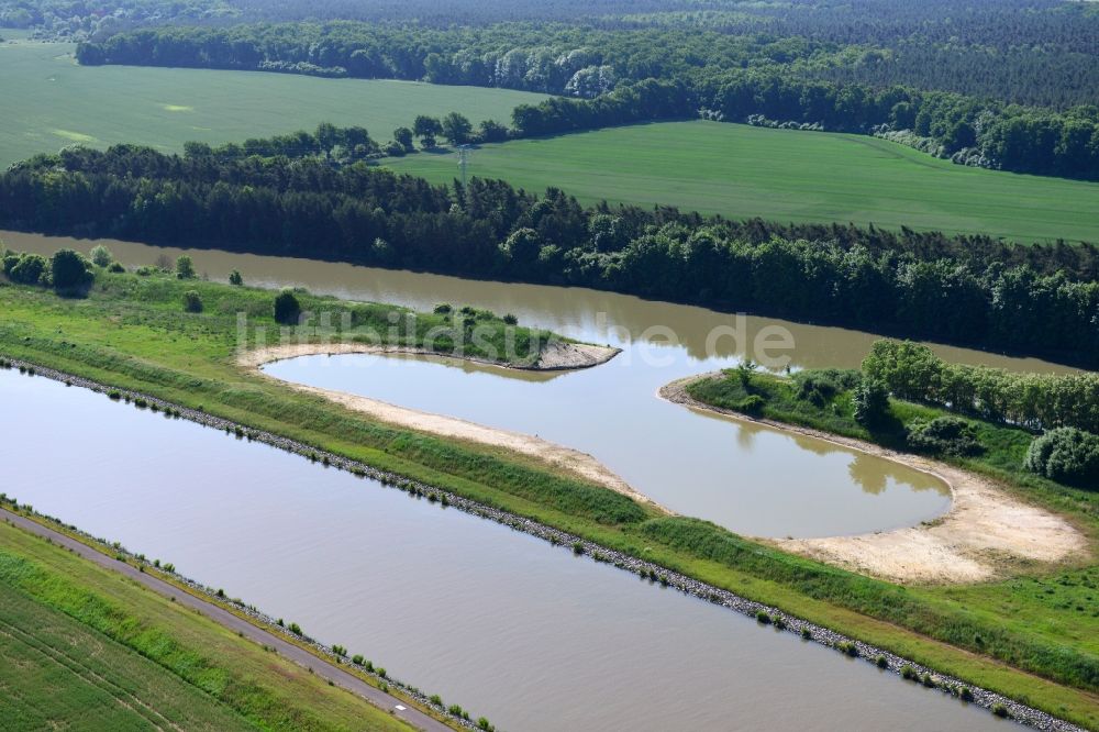 Luftaufnahme Nielebock-Seedorf - Insel Seedorf im Elbe-Havel-Kanal bei Nielebock-Seedorf im Bundesland Sachsen-Anhalt