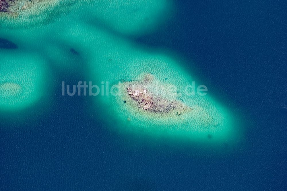 Luftbild Grainau - Insel Steinbühl im Eibsee bei Garmisch-Partenkirchen im Bundesland Bayern