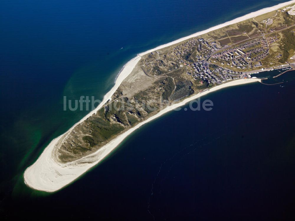 Hörnum ( Sylt ) aus der Vogelperspektive: Insel Sylt. Sylt ist die größte nordfriesische Insel in Schleswig-Holstein