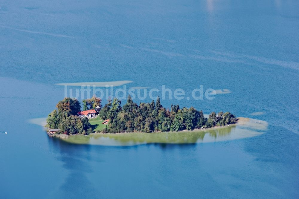 Luftaufnahme Schliersee - Insel Wörth im Schliersee im Bundesland Bayern