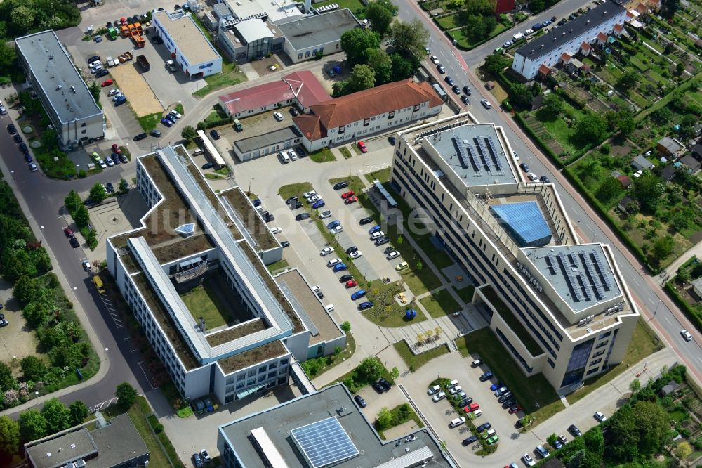 Magdeburg OT Lemsdorf von oben - Institutsgebäude Leibniz Institut für Neurobiologie IfN der medizinischen Fakultät Otto-von-Guericke-Universität in Magdeburg- Lemsdorf im Bundesland Sachsen-Anhalt