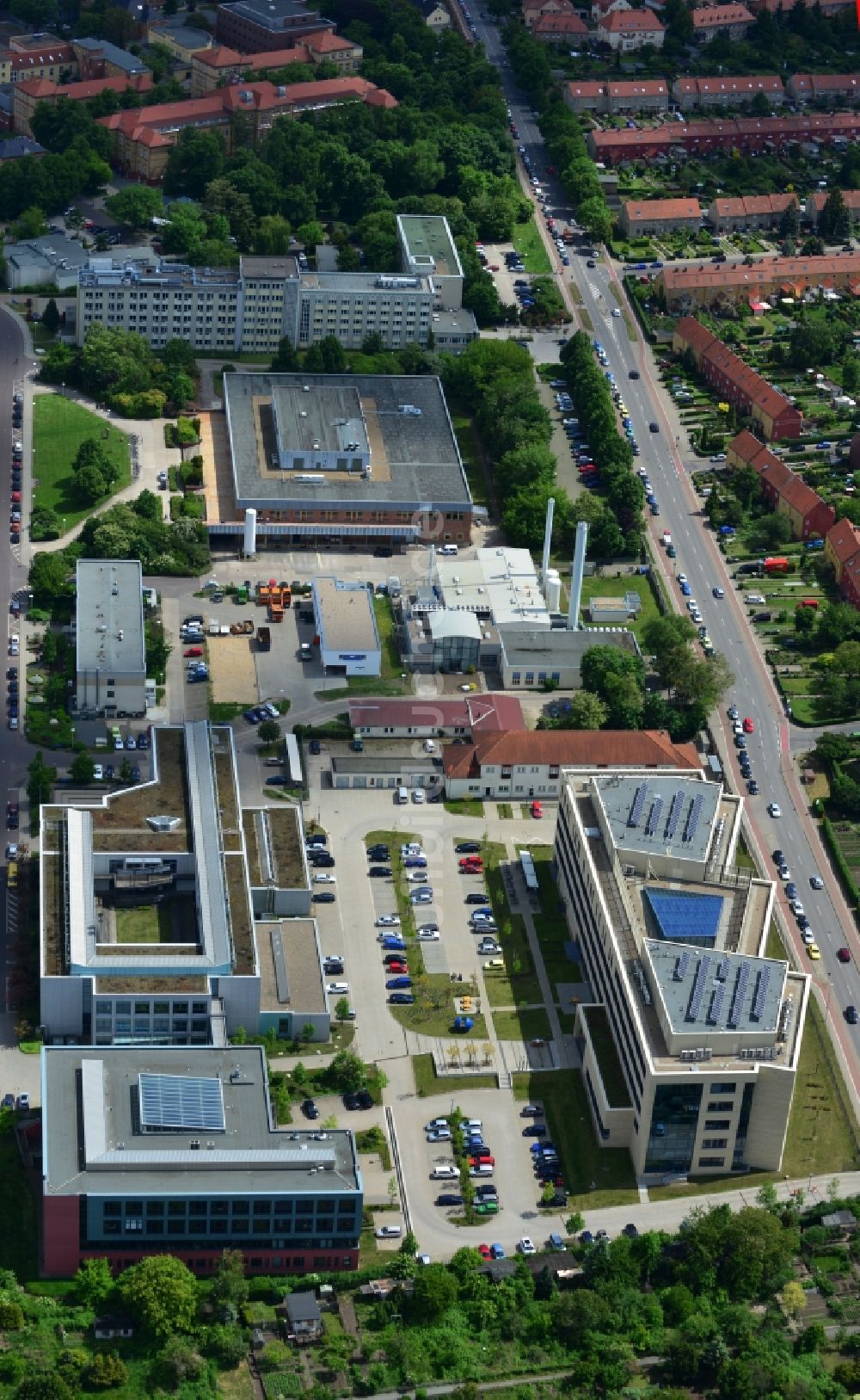 Magdeburg OT Lemsdorf aus der Vogelperspektive: Institutsgebäude Leibniz Institut für Neurobiologie IfN der medizinischen Fakultät Otto-von-Guericke-Universität in Magdeburg- Lemsdorf im Bundesland Sachsen-Anhalt