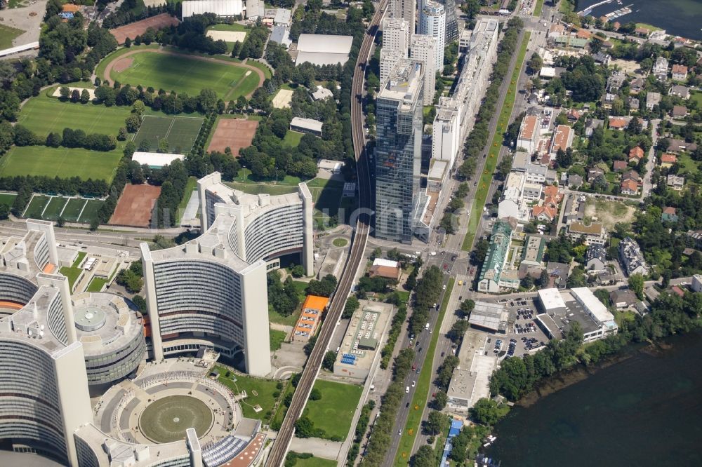 Wien von oben - Internationales Zentrum im Innenstadtbereich in Wien in Österreich