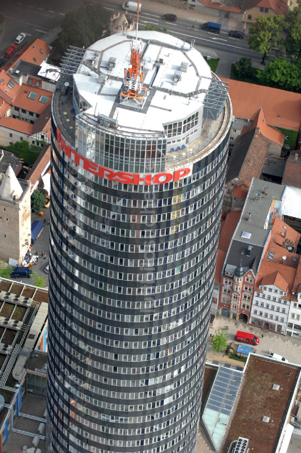 Jena aus der Vogelperspektive: INTERSHOP Tower in Jena