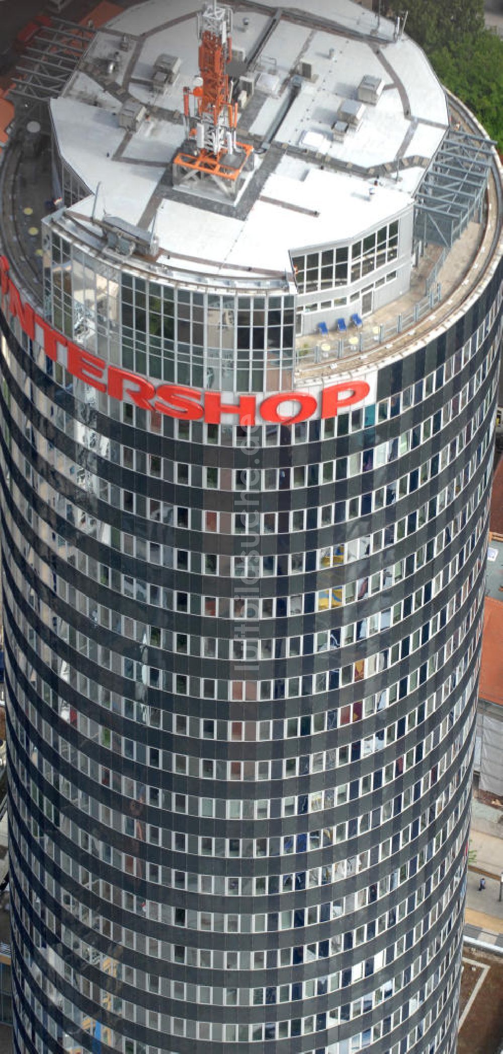 Jena von oben - INTERSHOP Tower in Jena