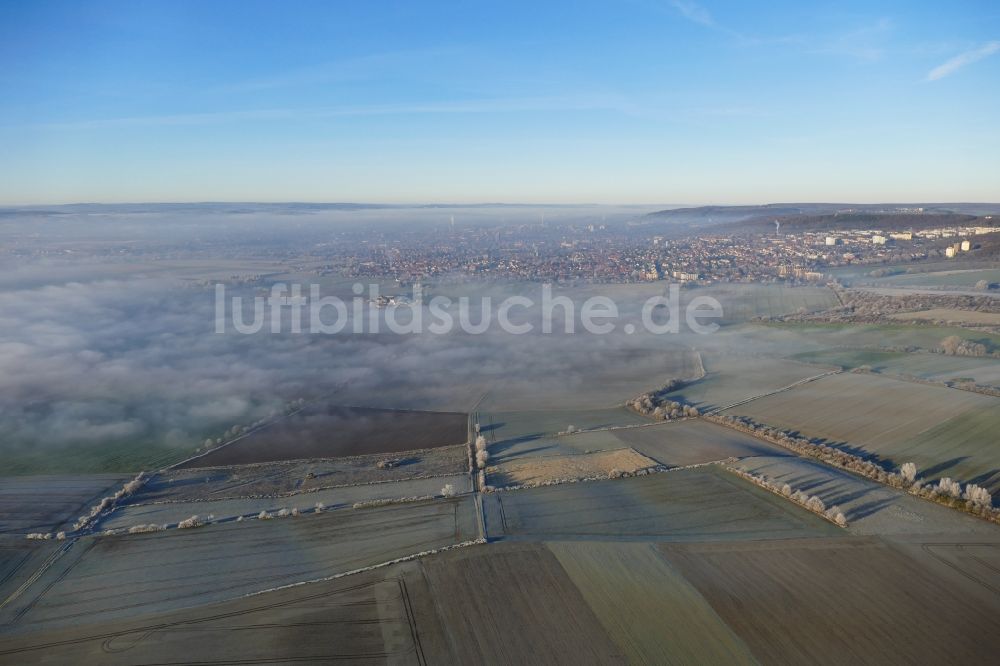 Luftaufnahme Göttingen - Inversions - Wetterlage am Horizont im Ortsteil Geismar in Göttingen im Bundesland Niedersachsen