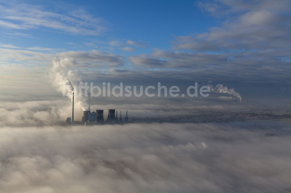 Hamm von oben - Inversionswetterlage Landschaft über Bockum-Hövelin Hamm im Bundesland Nordrhein-Westfalen